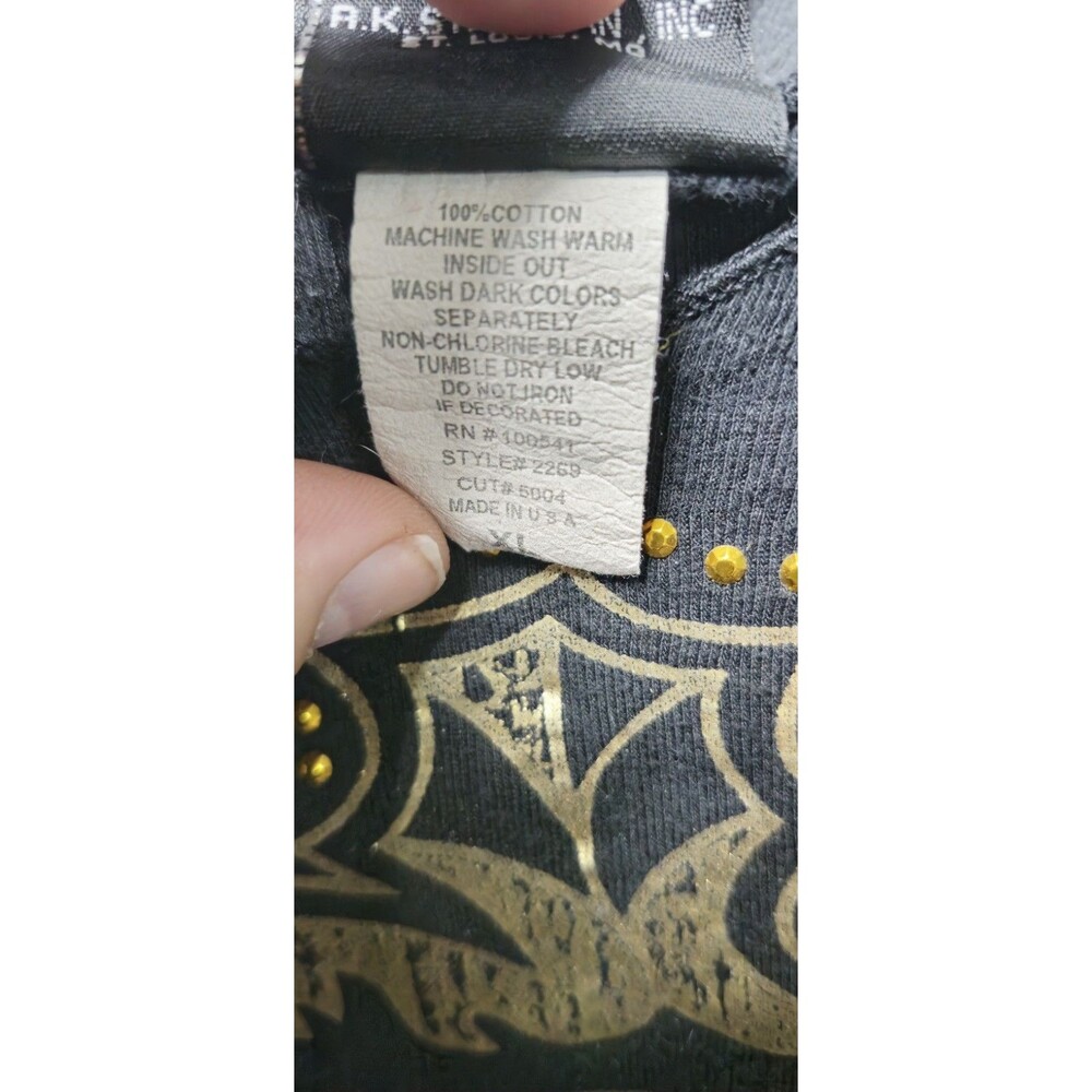 Harley-Davidson Sleeveless Tee • Sauk Prairie WI • Gold Studs • Women’s M •Black - Picture 5 of 7